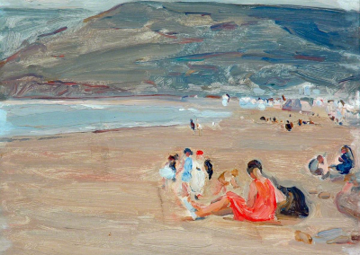 An Impressionist beach scene by artist Florence Hess